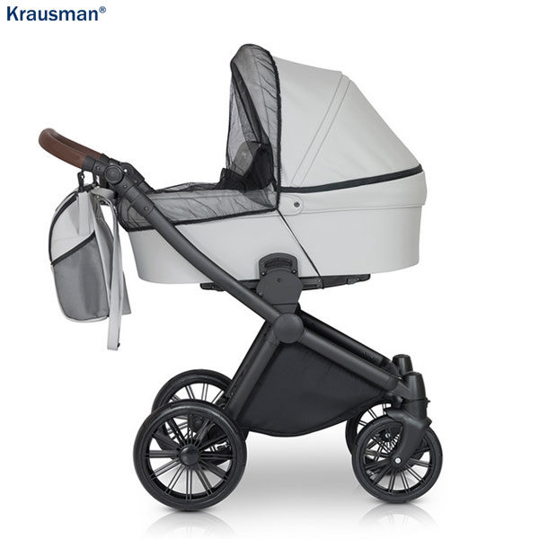 Krausman Poussette Combinée 3 en 1 Rider Soft Light Grey - Landau, Poussette promenade, Siège auto - Image 5