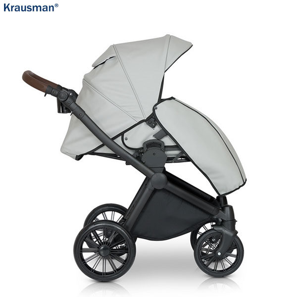Krausman Poussette Combinée 3 en 1 Rider Soft Light Grey - Landau, Poussette promenade, Siège auto - Image 3