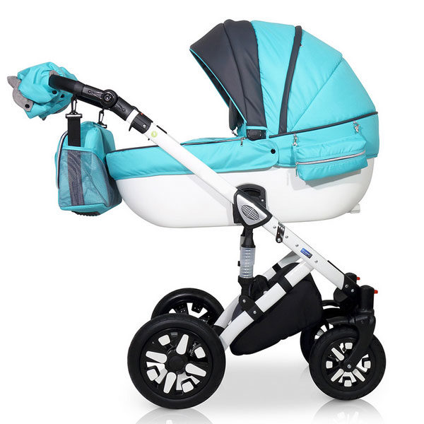 Krausman Poussette Combinée 3 en 1 Jools Eclipse Aqua - Landau, Poussette promenade, Siège auto