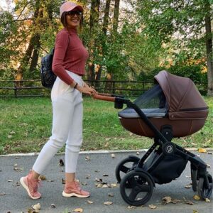 Krausman Poussette Combinée 3 en 1 Topaz Lux Brown - Landau, Poussette promenade, Siège auto