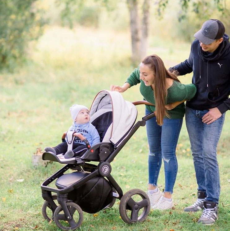 Krausman Poussette Combinée 3 en 1 Topaz Lux White - Landau, Poussette promenade, Siège auto